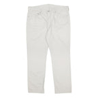 LEVI'S Mens Cotton White Slim Straight Trousers W38 L30 Casual Zip Closure