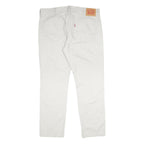 LEVI'S Mens Cotton White Slim Straight Trousers W38 L30 Casual Zip Closure