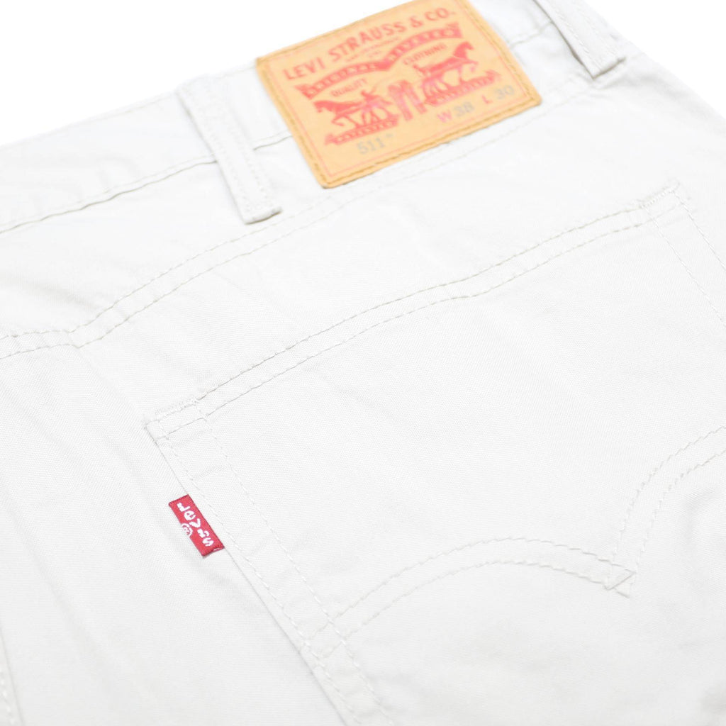 LEVI'S Mens Cotton White Slim Straight Trousers W38 L30 Casual Zip Closure