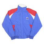 DUNBROOKE Mens Blue & Red Logo Zip Polyester Blend Jacket M Casual Retro