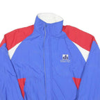 DUNBROOKE Mens Blue & Red Logo Zip Polyester Blend Jacket M Casual Retro