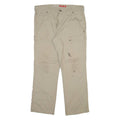 DICKIES Carpenter Mens Trousers Beige Regular Straight W36 L30