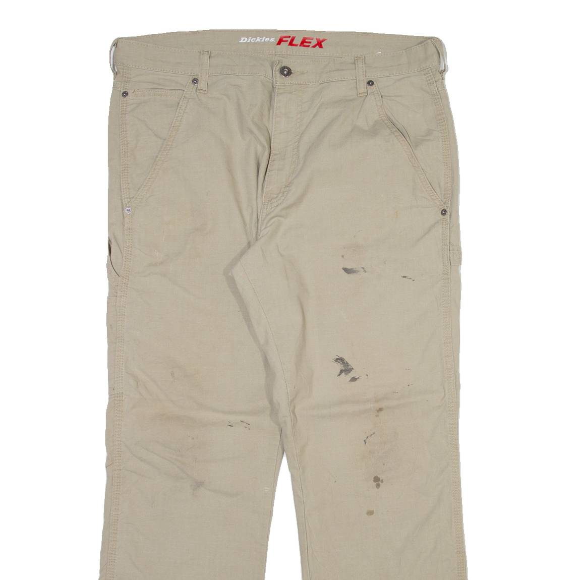 DICKIES Carpenter Mens Trousers Beige Regular Straight W36 L30