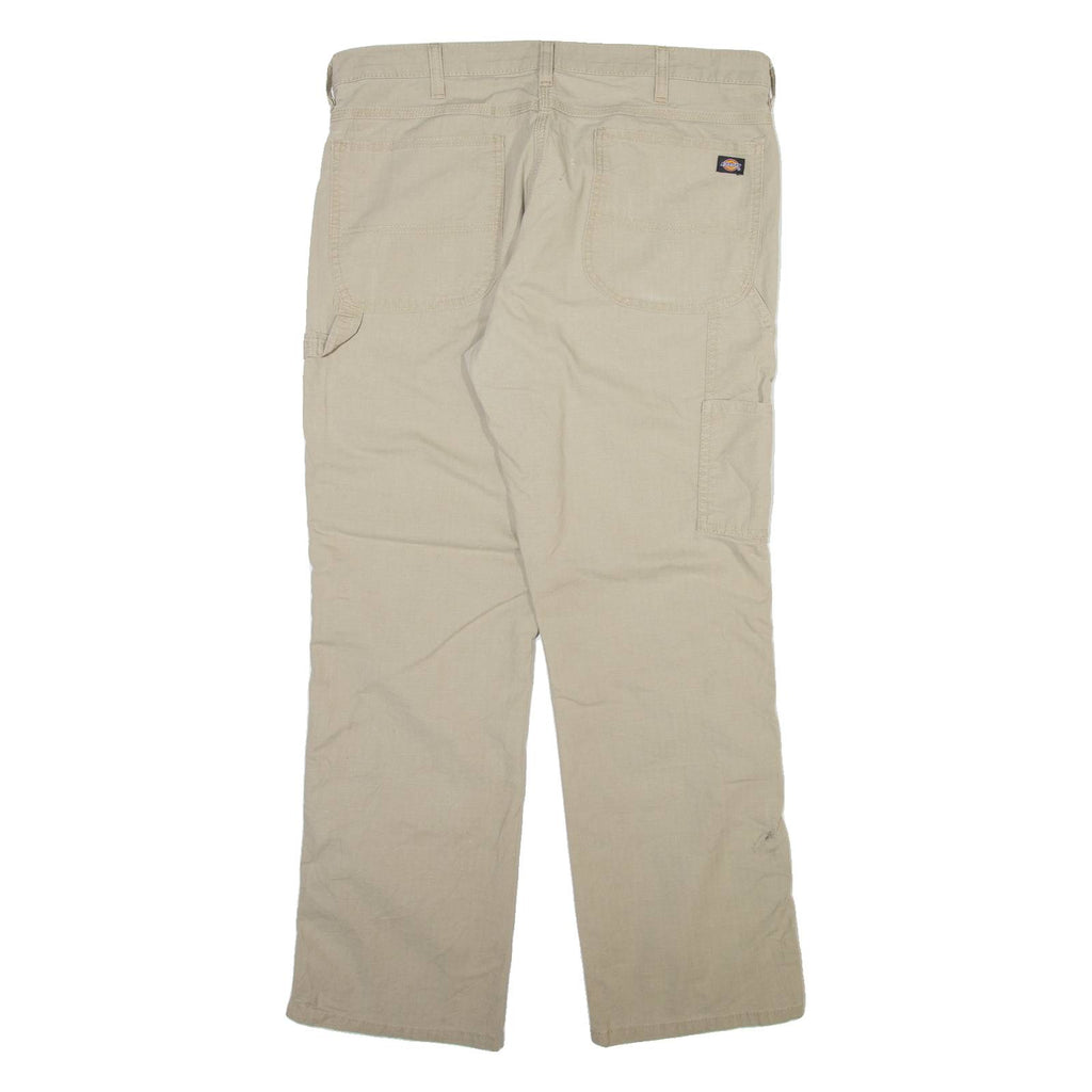 DICKIES Carpenter Mens Trousers Beige Regular Straight W36 L30