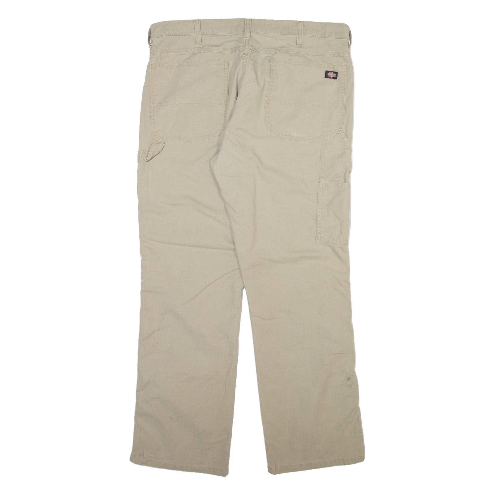 DICKIES Carpenter Mens Trousers Beige Regular Straight W36 L30