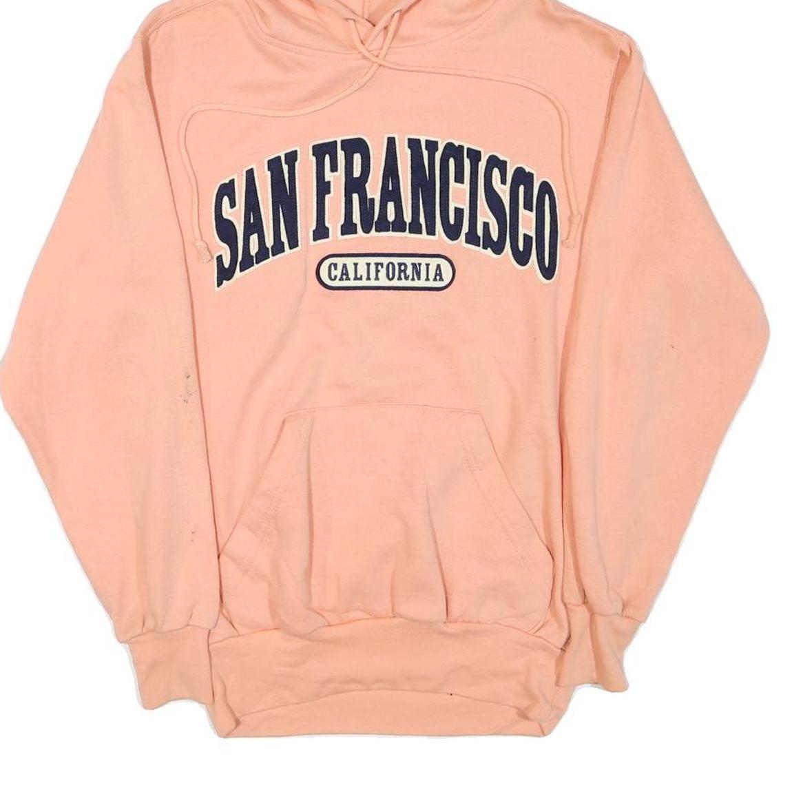 MV SPORT Womens Pink San Francisco California Pullover Hoodie S Cotton Blend