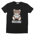 MOSCHINO Womens Black Teddy Bear Graphic T-Shirt S Short Sleeve Crew Neck Logo