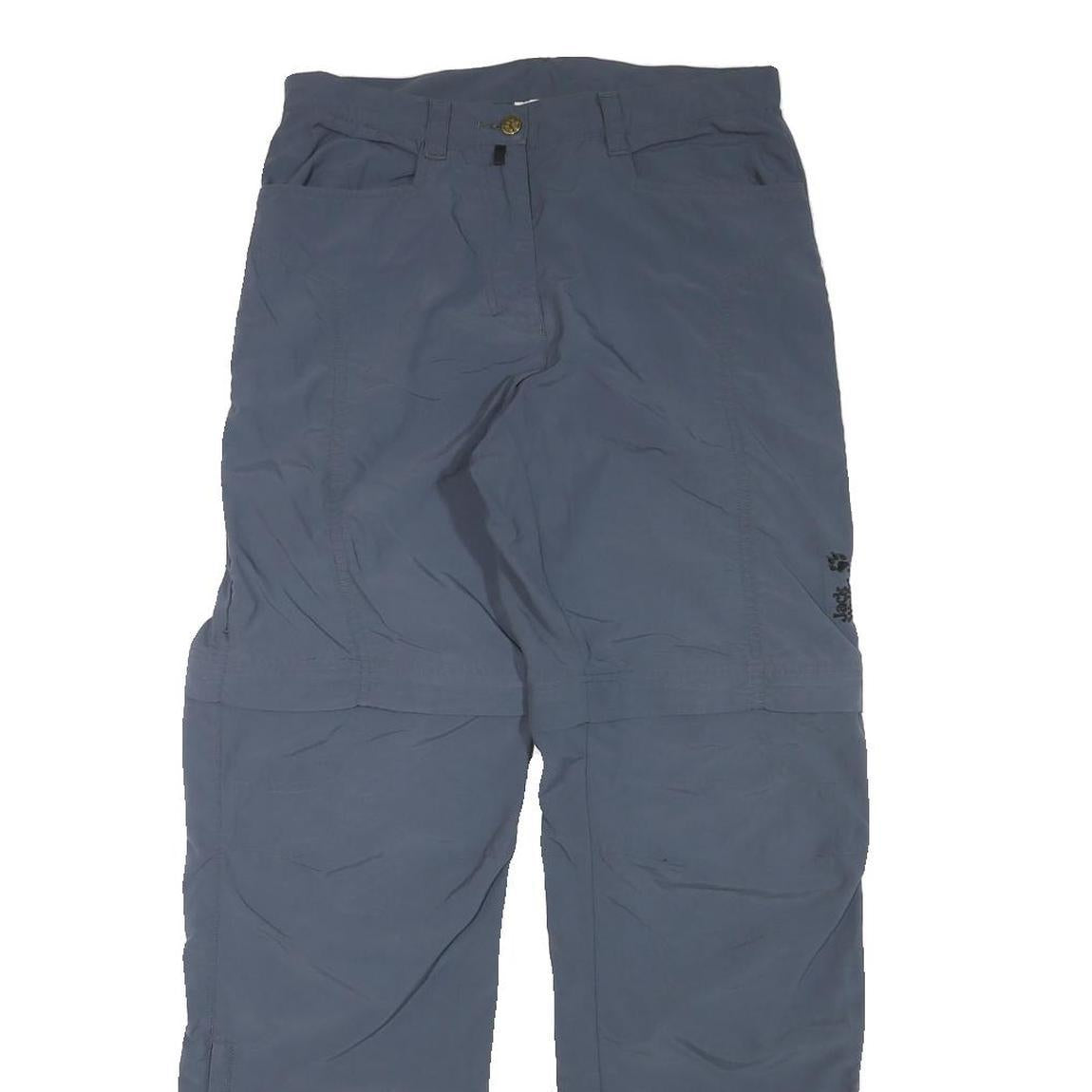JACK WOLFSKIN Womens Polyester Blend Grey Relaxed Zip Trousers W29 L31 Outdoor