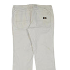 DICKIES Mens Grey Cotton Blend Twill Regular Straight Trousers W38 L31 Workwear