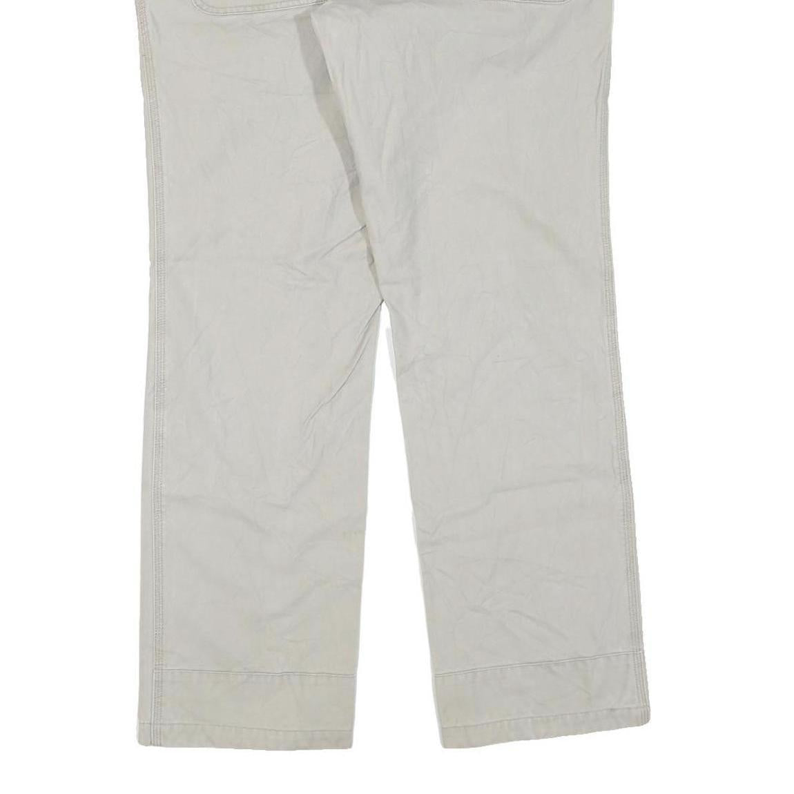 DICKIES Mens Grey Cotton Blend Twill Regular Straight Trousers W38 L31 Workwear