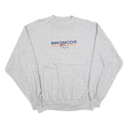 MAJESTIC Mens Grey Broncos Crew Neck XL Cotton Blend Pullover Sweatshirt