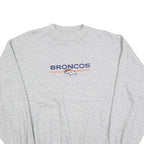 MAJESTIC Mens Grey Broncos Crew Neck XL Cotton Blend Pullover Sweatshirt