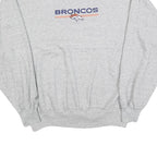 MAJESTIC Mens Grey Broncos Crew Neck XL Cotton Blend Pullover Sweatshirt