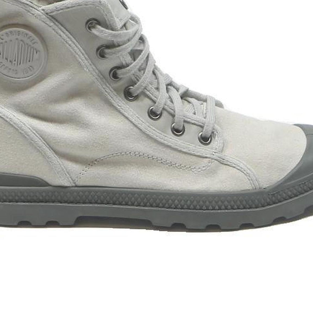 PALLADIUM Womens Lace-Up Boots White & Grey Canvas UK 6 Lightweight Outdoor