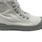 PALLADIUM Womens Lace-Up Boots White & Grey Canvas UK 6 Lightweight Outdoor