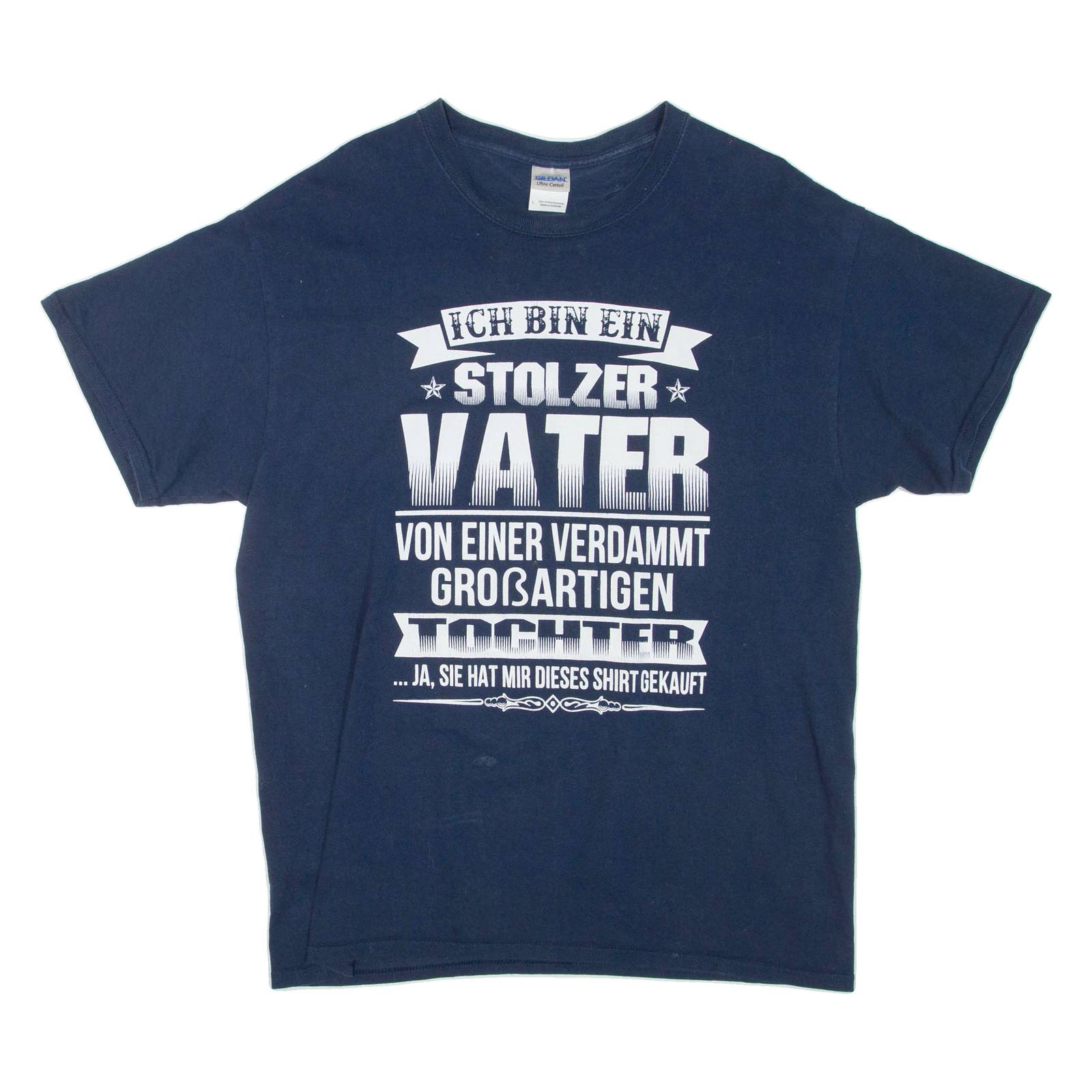 GILDAN Mens T-Shirt Blue L
