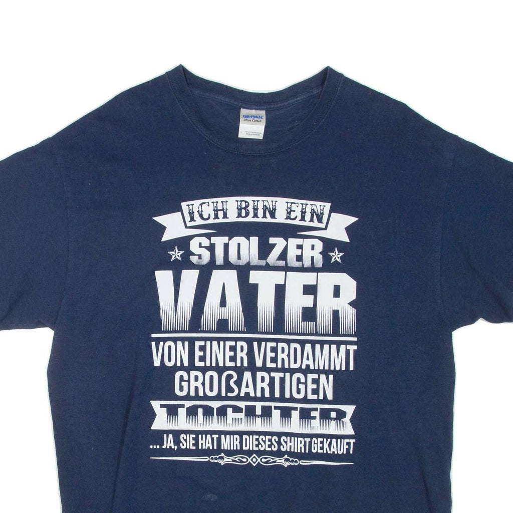 GILDAN Mens T-Shirt Blue L