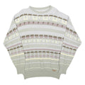 JOCKEY Mens Grey Patterned Cotton Blend Jumper Crew Neck Basic Knit L
