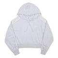 ADIDAS Womens White Hoodie UK 12 Cotton Blend Casual Pullover Drawstring
