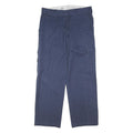 DICKIES Mens Polyester Blend Navy Relaxed Straight Trousers W35 L31 Workwear