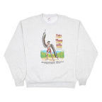 JERZEES Mens Grey Unto These Hills Crew Neck L Sweatshirt Cotton Blend Pullover