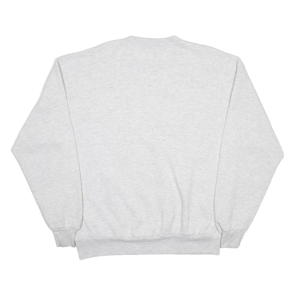 JERZEES Mens Grey Unto These Hills Crew Neck L Sweatshirt Cotton Blend Pullover