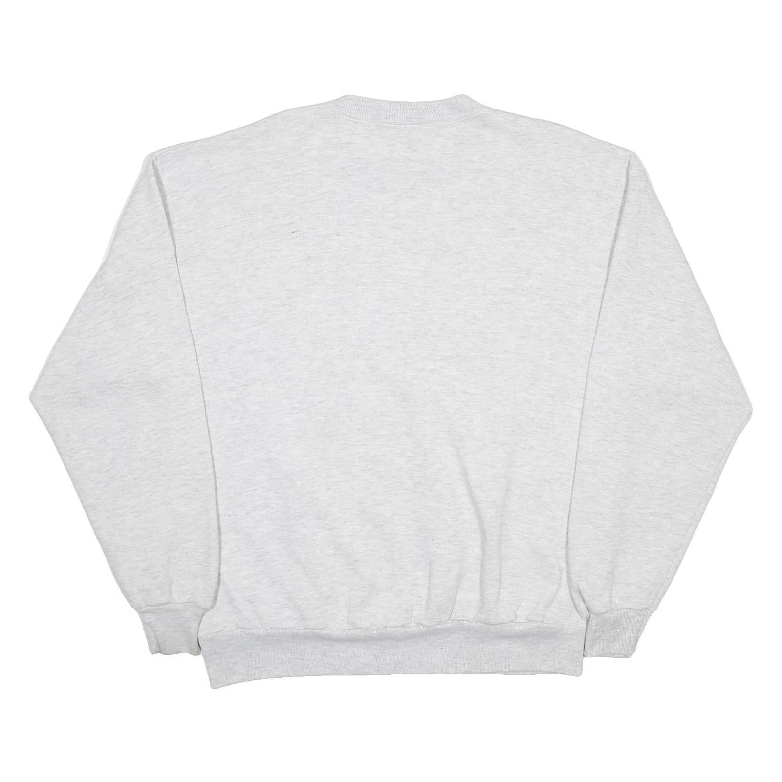 JERZEES Mens Grey Unto These Hills Crew Neck L Sweatshirt Cotton Blend Pullover