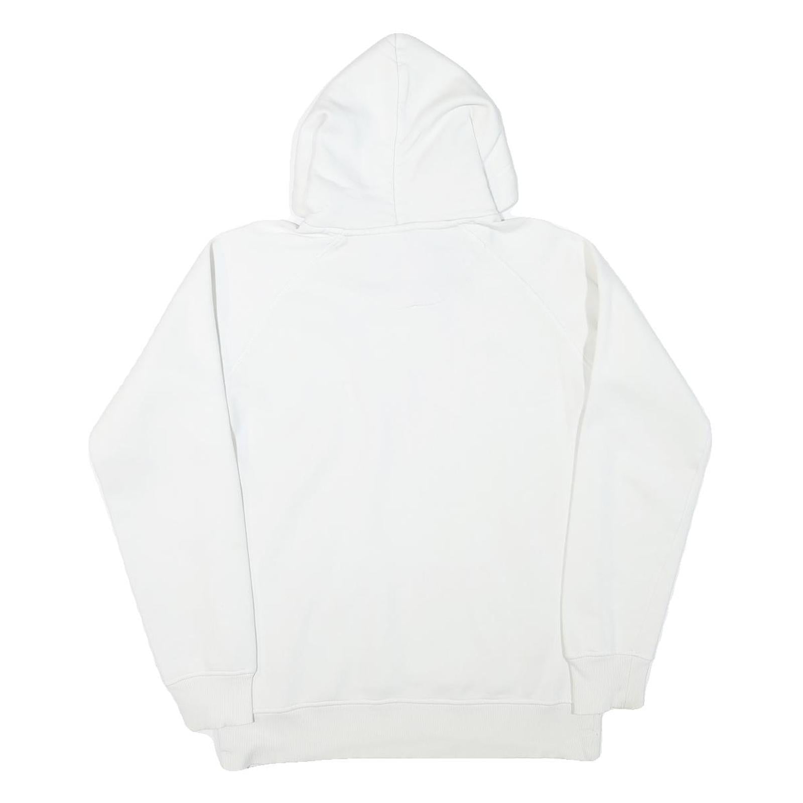ELLESSE Mens White Hoodie S Cotton Blend Pullover Logo Hooded Sweatshirt
