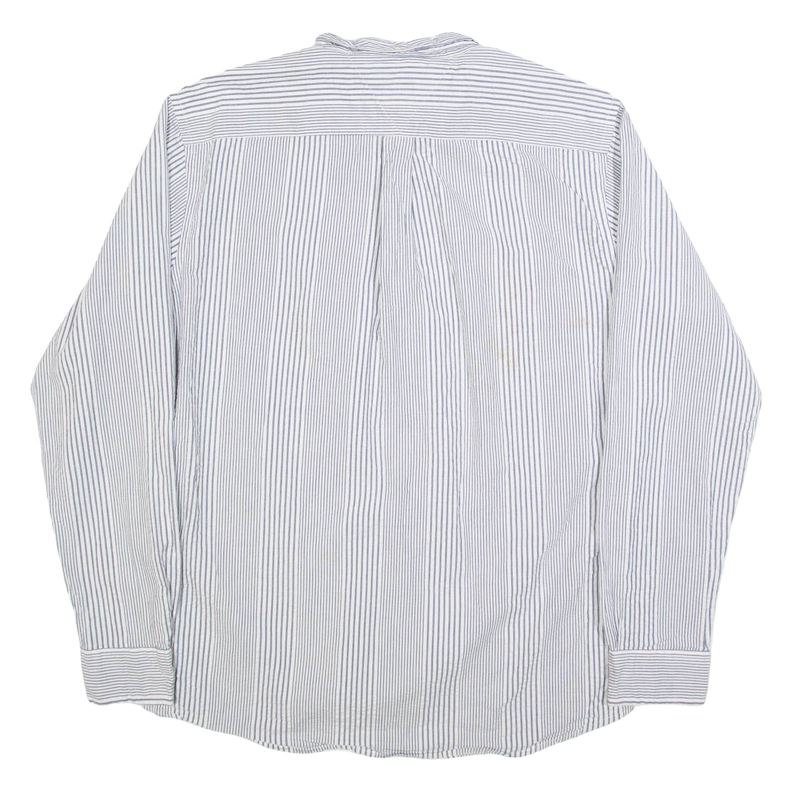 TOMMY HILFIGER Mens Shirt White Striped Long Sleeve XL