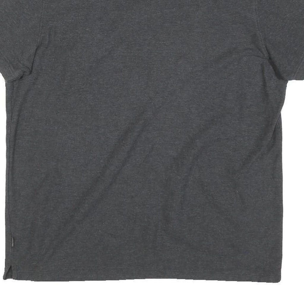 CALVIN KLEIN Mens Grey Short Sleeve Plain L Polo Shirt Cotton Blend Zip Neck