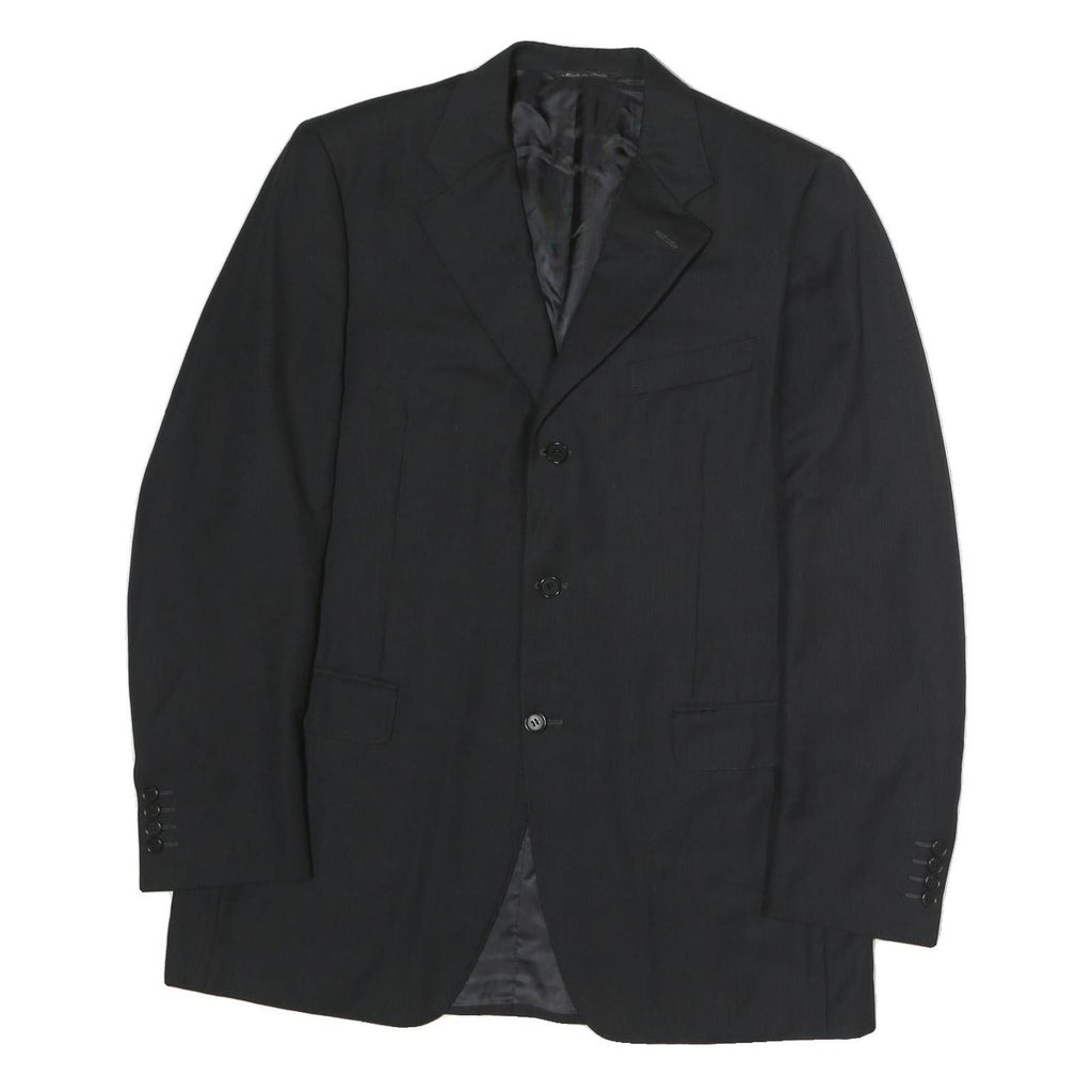 CANALI Mens Black Button Cotton Jacket M Classic Plain Tailored Button Closure