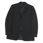 CANALI Mens Black Button Cotton Jacket M Classic Plain Tailored Button Closure