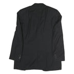 CANALI Mens Black Button Cotton Jacket M Classic Plain Tailored Button Closure