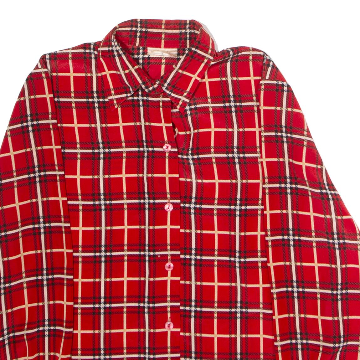 SOMMERMANN Womens Shirt Red Check Long Sleeve UK 14