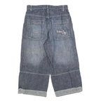 HERE & THERE Mens Shorts Blue Casual Cotton Blend M W30 Relaxed Fit Embroidered