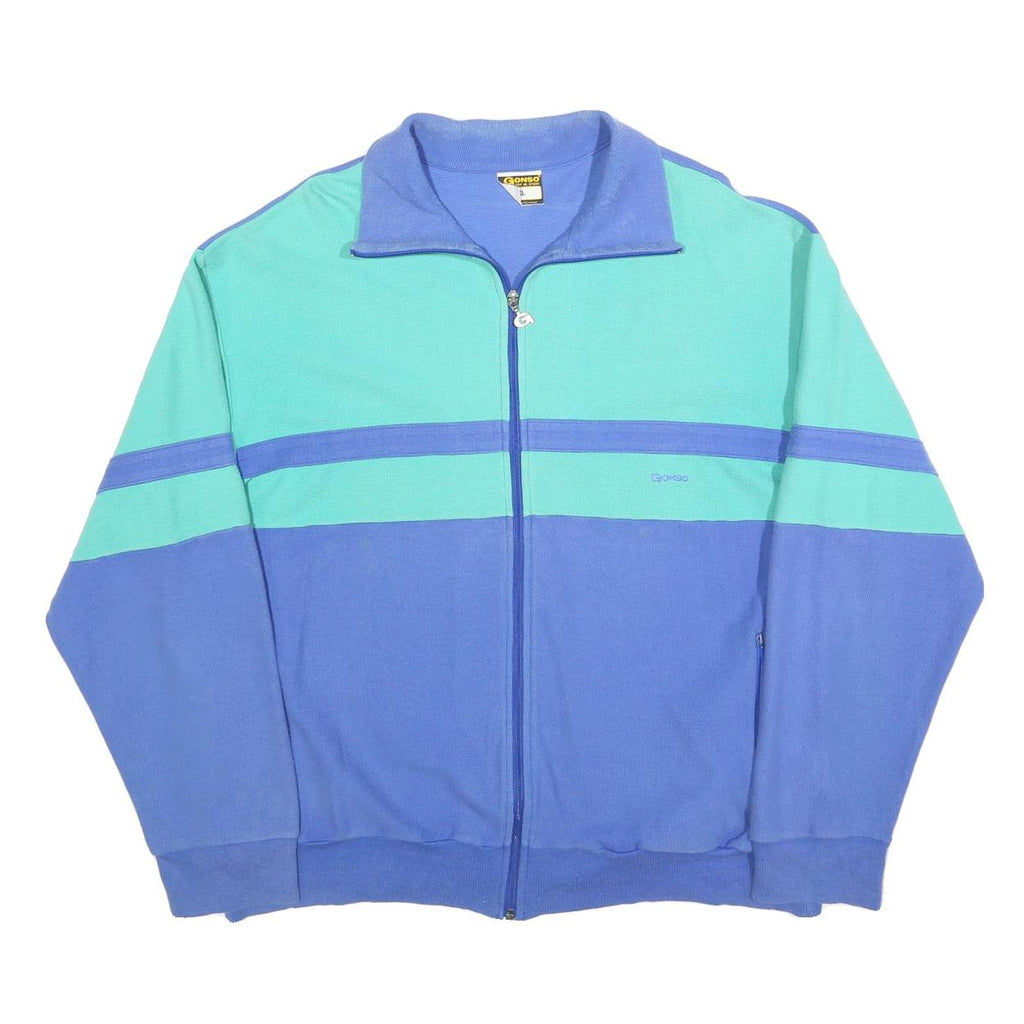 GONSO Mens Blue & Turquoise Zip Jacket XL Cotton Blend Colourblock Casual