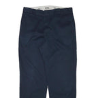 DICKIES Mens Cotton Blend Navy Regular Straight Trousers W36 L32 Workwear Zip