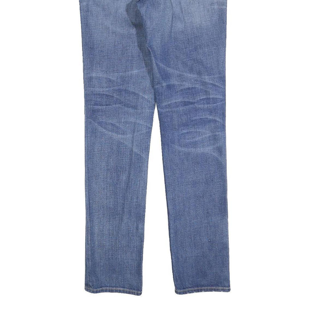 TRUE RELIGION Womens Slim Blue Denim Light Wash Jeans W30 L32 Distressed Patches