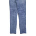 TRUE RELIGION Womens Slim Blue Denim Light Wash Jeans W30 L32 Distressed Patches