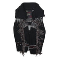 SUPERDRY Womens Black Patterned Chunky Knit Shawl Collar Jumper S Acrylic