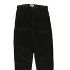 WALLACE AND BARNS Mens Cotton Blend Black Relaxed Straight Trousers W30 L32