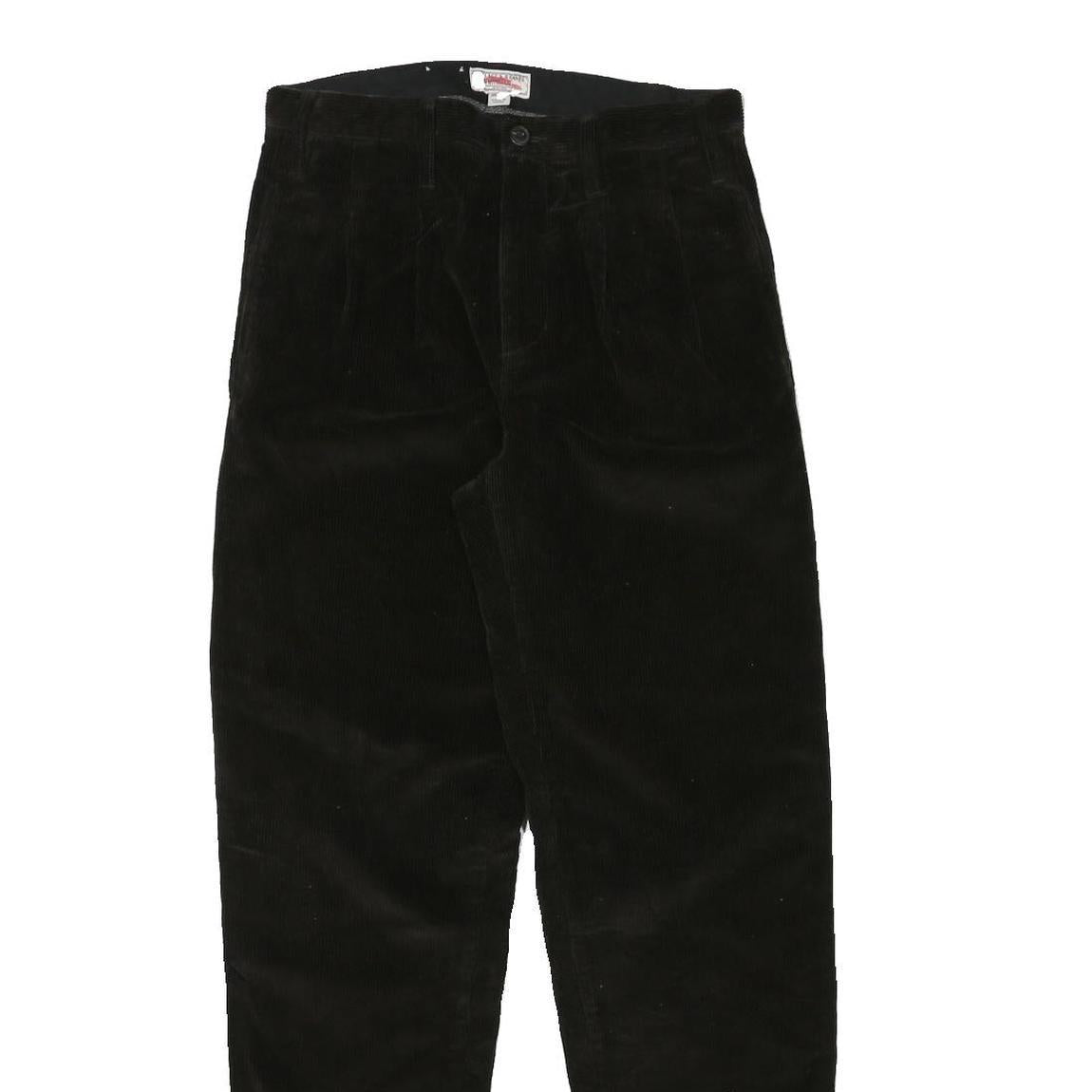WALLACE AND BARNS Mens Cotton Blend Black Relaxed Straight Trousers W30 L32