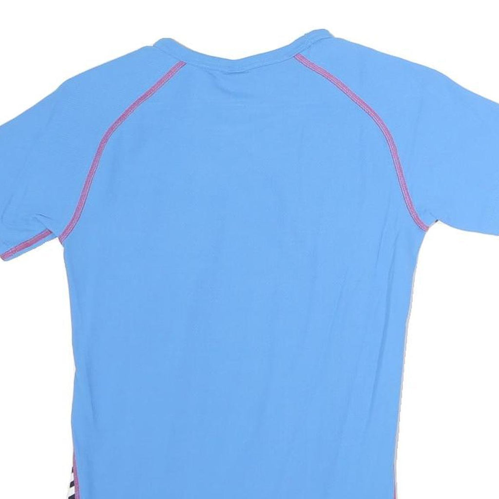 HELLY HANSEN Womens Blue & Black Stripe Graphic T-Shirt S Short Sleeve Crew Neck