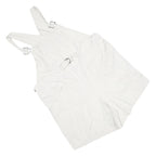 DUO Womens White Cotton Blend Dungarees Regular Fit Woven XL W40 L5 Summer