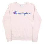 CHAMPION Womens Pink Crew Neck S Logo Embroidered Cotton Sweatshirt
