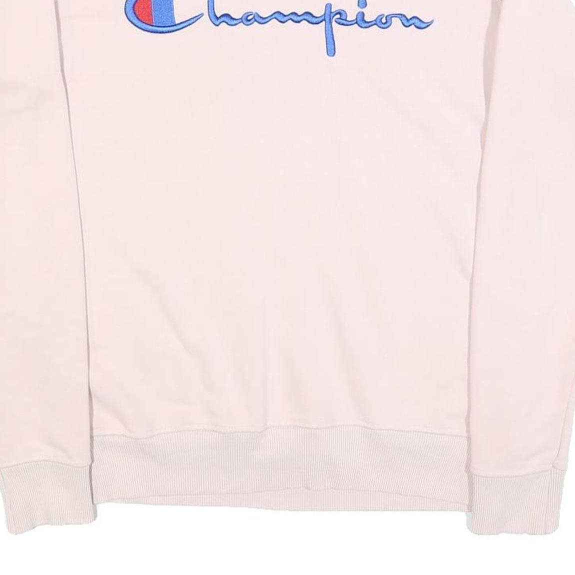 CHAMPION Womens Pink Crew Neck S Logo Embroidered Cotton Sweatshirt