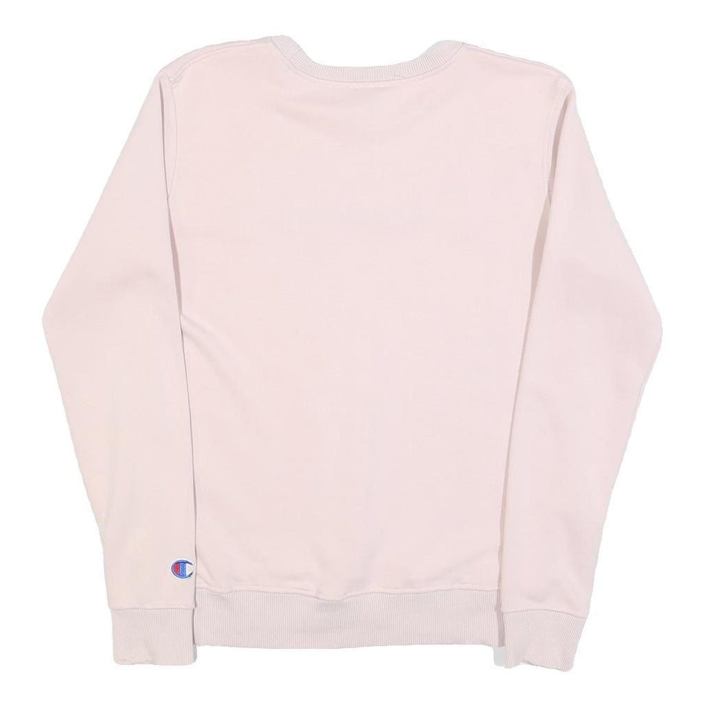 CHAMPION Womens Pink Crew Neck S Logo Embroidered Cotton Sweatshirt