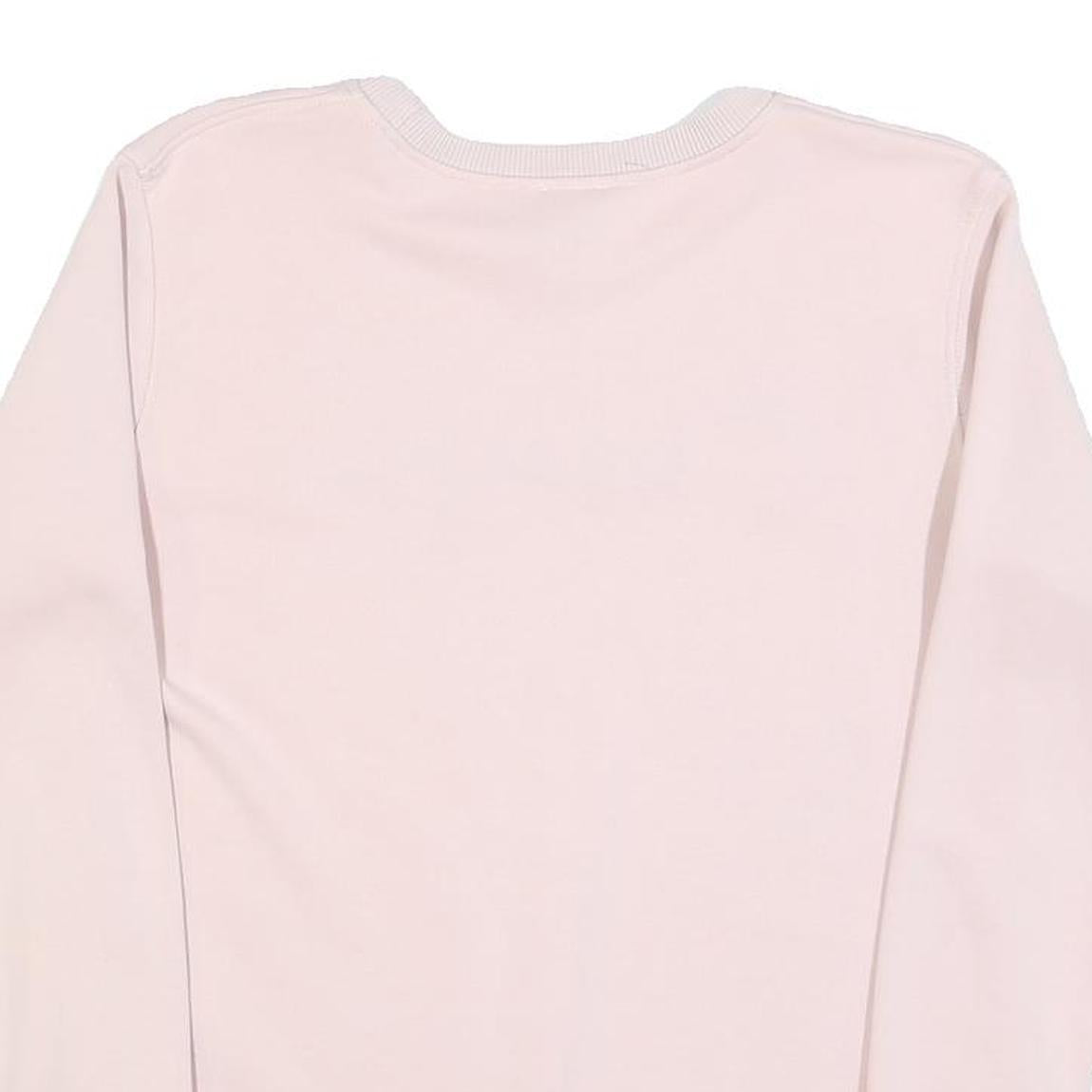 CHAMPION Womens Pink Crew Neck S Logo Embroidered Cotton Sweatshirt