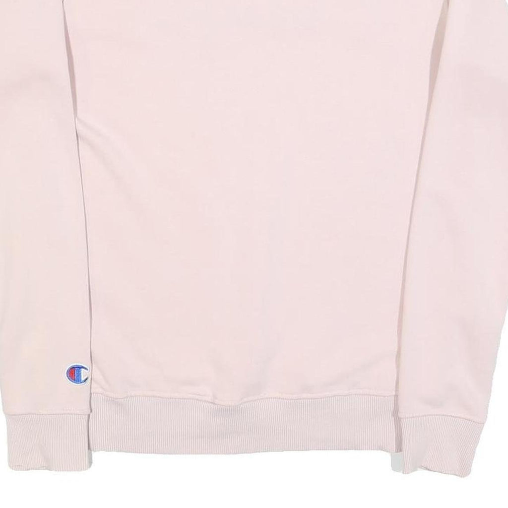 CHAMPION Womens Pink Crew Neck S Logo Embroidered Cotton Sweatshirt