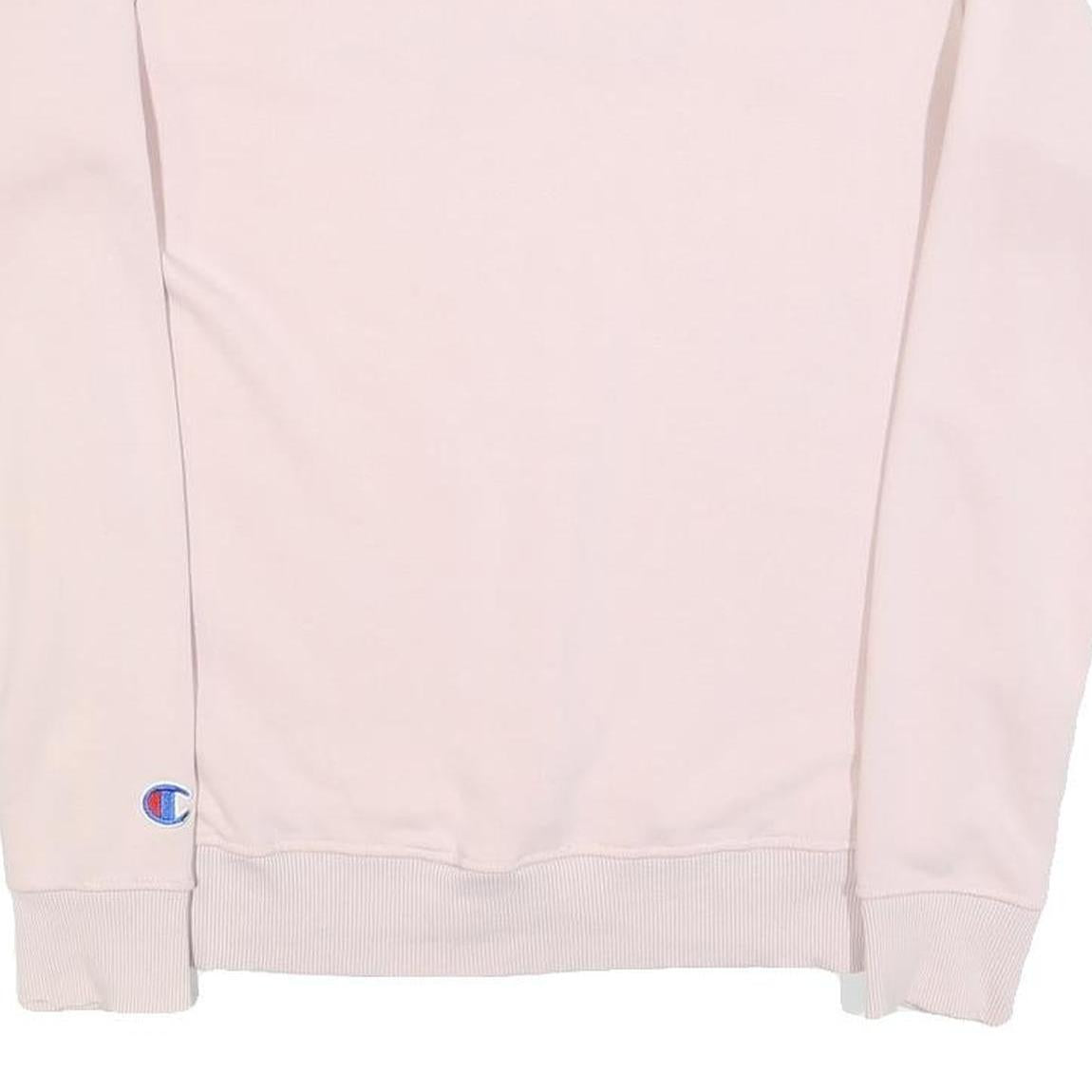 CHAMPION Womens Pink Crew Neck S Logo Embroidered Cotton Sweatshirt